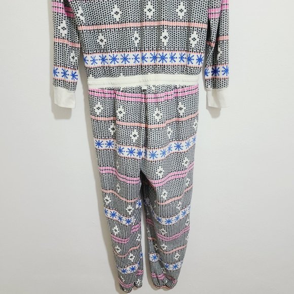 Kensie Onesie Hooded Fleece Pattern PJ's Large - Picture 4 of 16